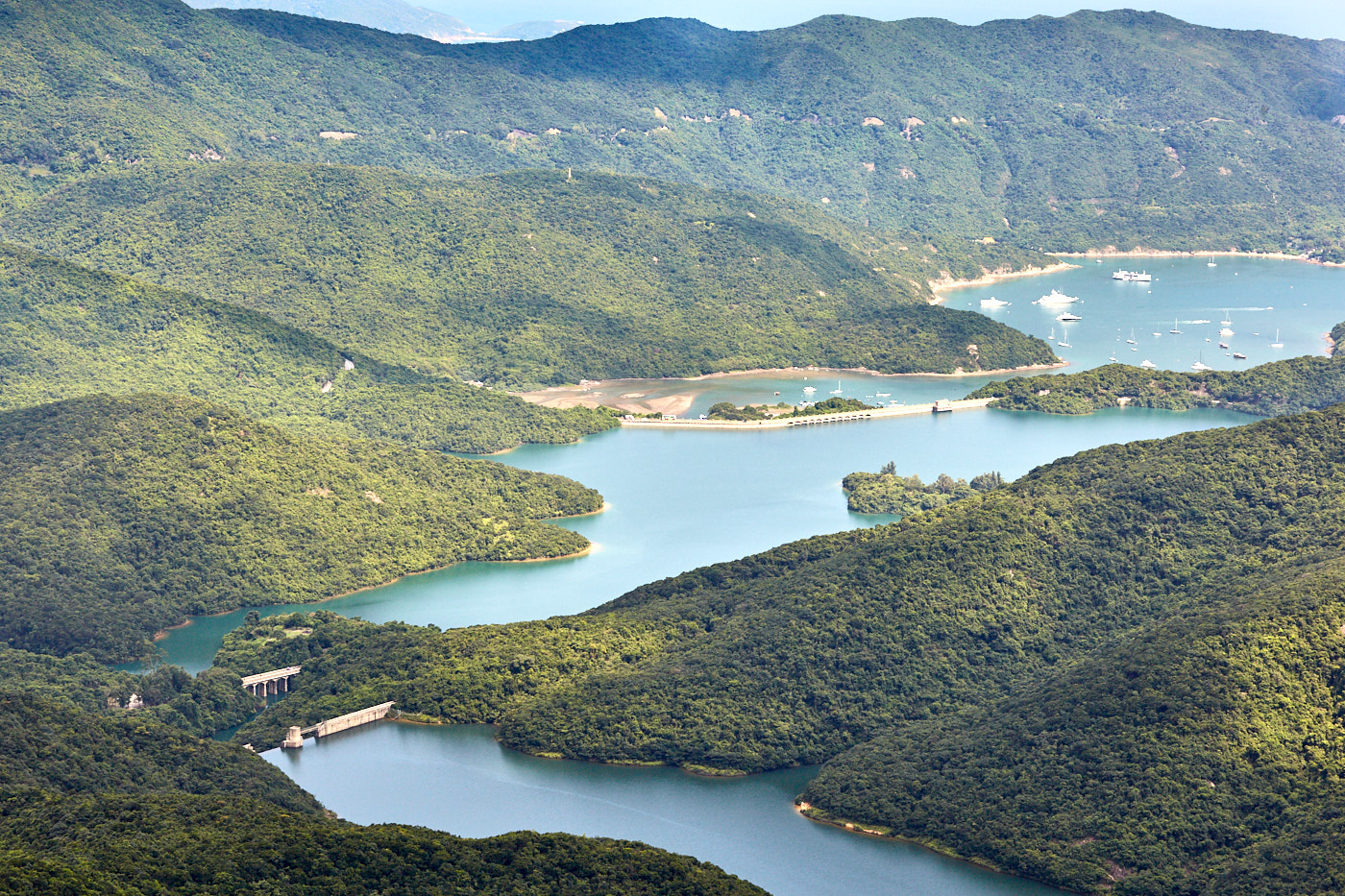 Tai Tam reservoir systen from Violet hill