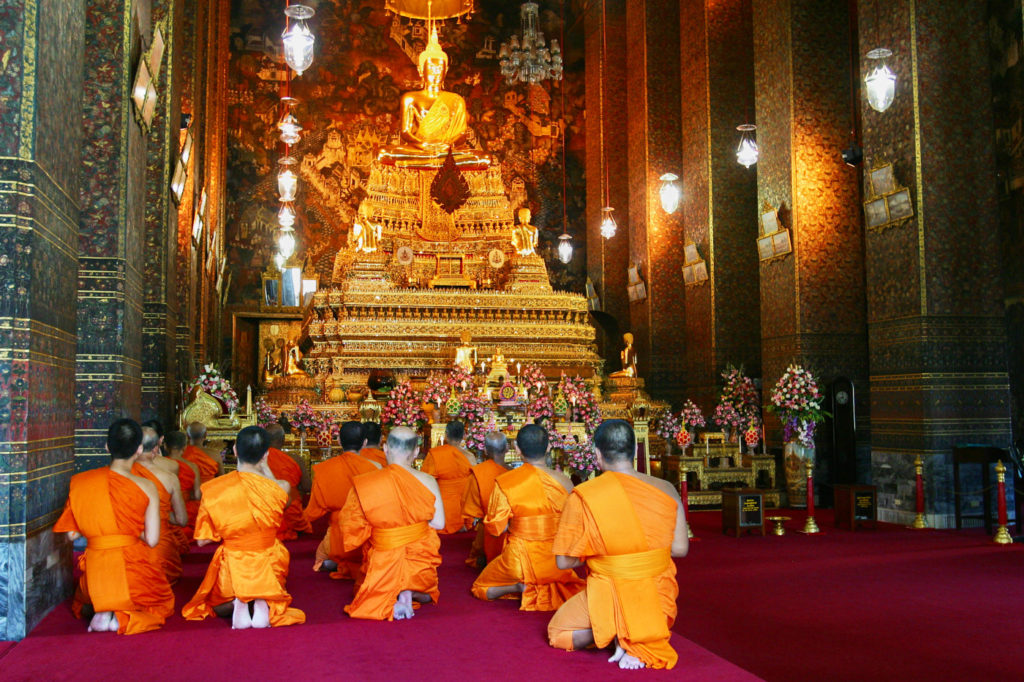 Morning prayer at Wat Pho, Bangkok