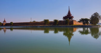 The moat and walls of Mandalay Palace