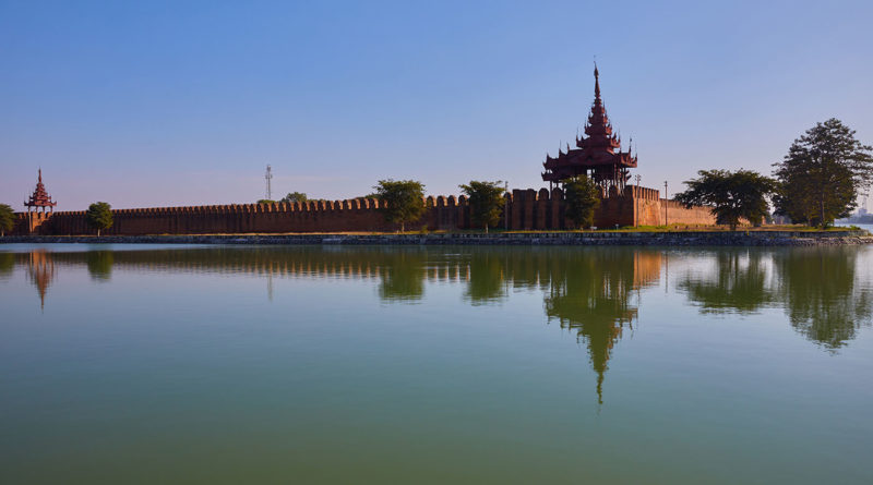 The moat and walls of Mandalay Palace