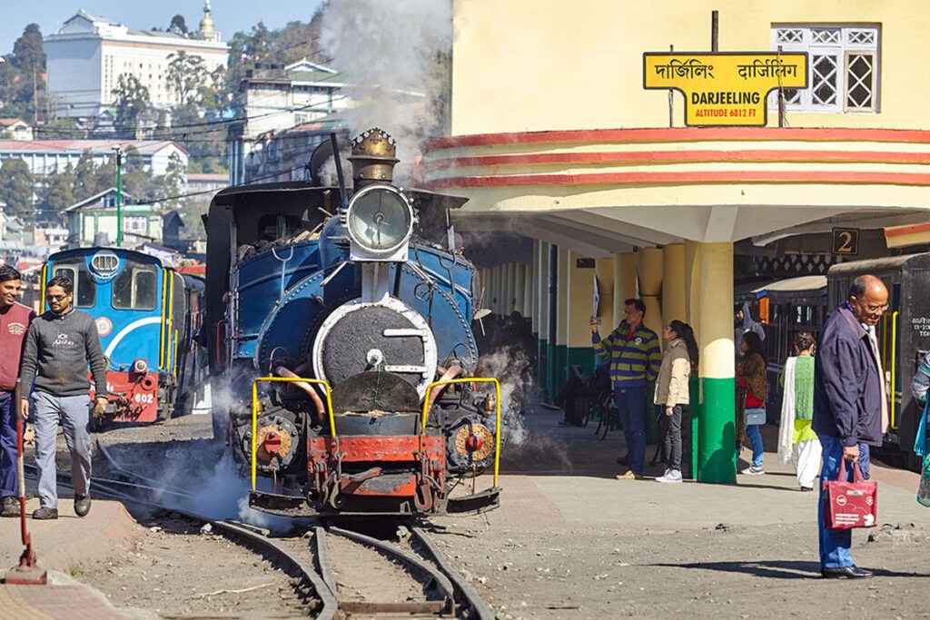Steam train Darjeeling station